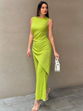 Women's Asymmetrical Hem Sleeveless Top And Pants Set For Daily Commute